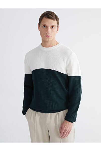 LC Waikiki Crew Neck Color Block Men's Knitwear Sweater