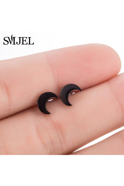 Choice Gold Color 002 Black Stainless Steel Earrings for Women Men Hip Hop Ge...