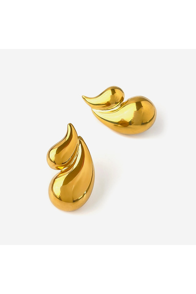 Choice أقراط ذهبية مطلية بالذهب من بيريز بوكس على شكل قطرة ماء مزدوجة الطبقات...