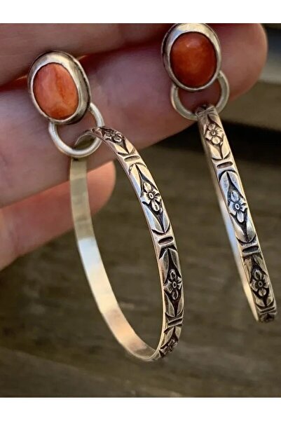 Choice E660-Red Vintage Metal Circle Red Stone Earrings Bohemian Jewelry Anti...