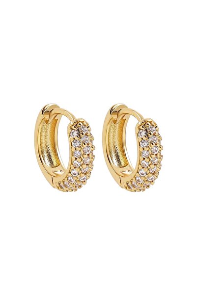 Choice 21874 أقراط دائرية أنيقة من الزركون للنساء على شكل حرف U هندسية مع مشب...