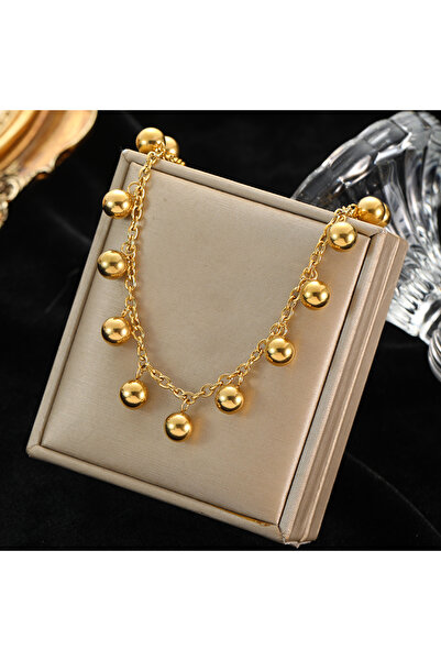 Choice N018 EILIECK 316L الفولاذ المقاوم للصدأ لون الذهب مجوفة الكرة الخرز قل...