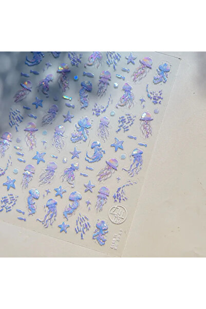 NAILFYOU TO4939 Goldfish Cavort Water Grass Lotus Flower Leaf Brocaded Carp K...