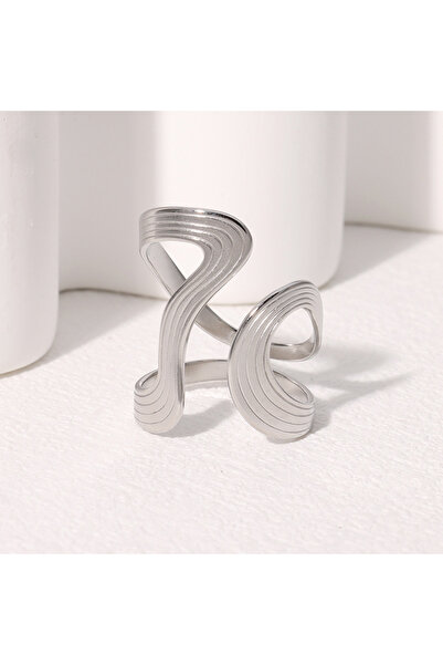 Choice 02 خاتم شخصي كبير من الفولاذ المقاوم للصدأ مقاوم للصدأ أنيق ومبتكر وبسيط من المعدن المقاوم للماء