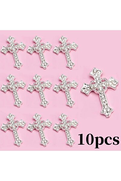 Choice زينة أظافر بانك كروس ثلاثية الأبعاد من الذهب والفضة والماس، مكونة من 1...