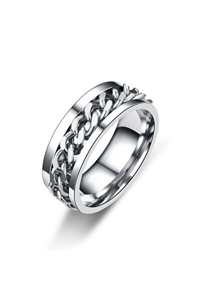 Choice 10 حلقات سلسلة دوارة من الفولاذ التيتانيوم الفضي للنساء والرجال، حلقة دوارة متعددة الوظائف لتخفيف الضغط