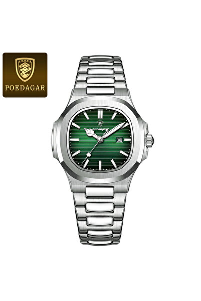 Choice1 789 Silver Green Square Luxury Watch For Woman Waterproof Luminous Date Ladies Wristwatch Stainless