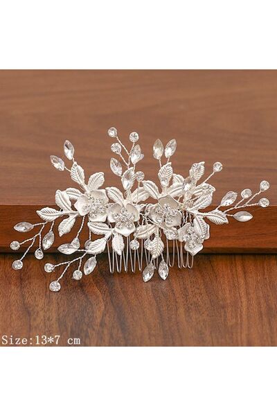 Choice Silver Silver Color Pearl Rhinestone Wedding Hair Combs Hair Accessori...