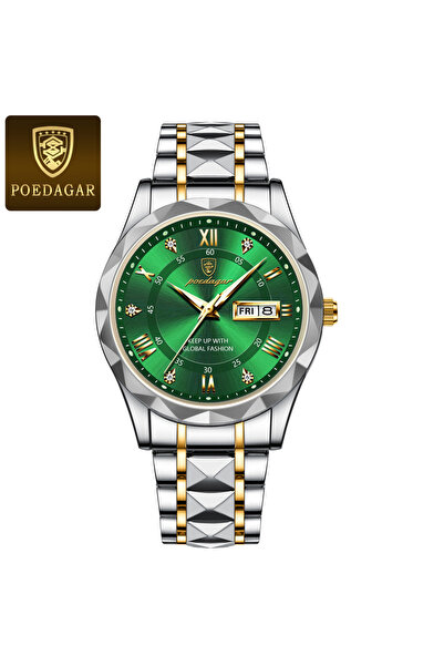 Choice 615 Gold Green Luxury Brand Men Watch Stainless Steel Waterproof Lumin...