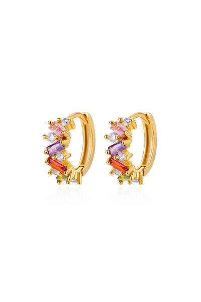 Choice E3438G-2 Rainbow Cubic Zirconia Hoop Earrings For Women 2023 Trending ...