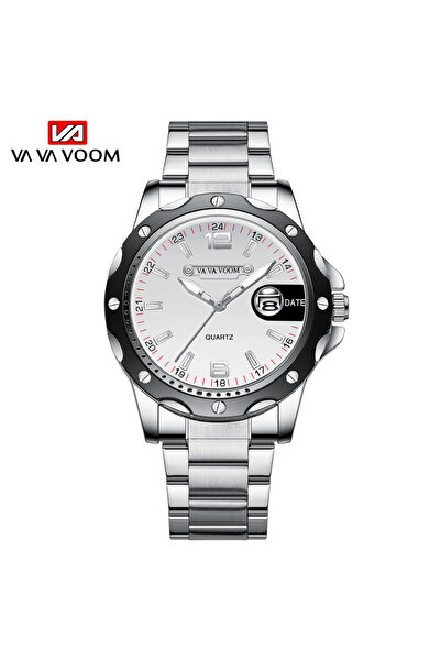 Choice 2411-BY VA VA VOOM ساعة كوارتز فاخرة للرجال بتصميم عصري للأعمال بسوار ...