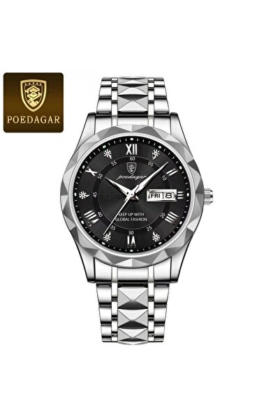 Choice4 615 Silver Black Luxury Brand Men Watch Stainless Steel Waterproof Lu...
