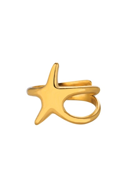 Choice خواتم مفتوحة من الفولاذ المقاوم للصدأ على شكل نجمة البحر JZ7138G قابلة...