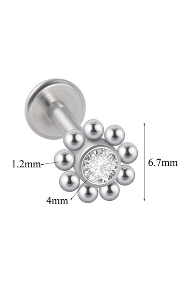 Choice 1.2 × 6 × 8 مم، الطراز 3، قطعة واحدة من أقراط الأذن المسطحة ذات القاعد...