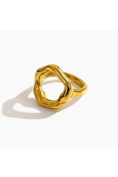 Choice 6 خواتم ذهبية عتيقة مطلية بالذهب عيار 18 قيراطًا من GHIDBK بتصميم دائر...