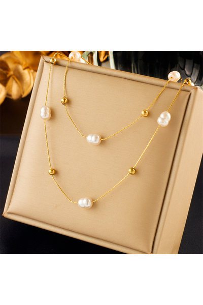 Choice N2083 DIEYURO 316L الفولاذ المقاوم للصدأ طبقة مزدوجة اللؤلؤ 2 في 1 قلا...