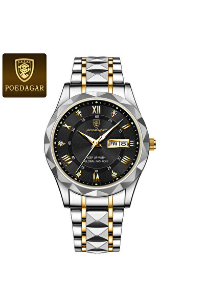 Choice7 615 Gold Black Luxury Brand Men Watch Stainless Steel Waterproof Lumi...