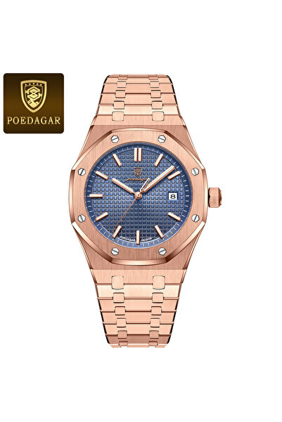 Choice4 924 Rose Gold Blue Luxury Business Man Wristwatch Waterproof Luminous Date Men Watch Stainless Stee