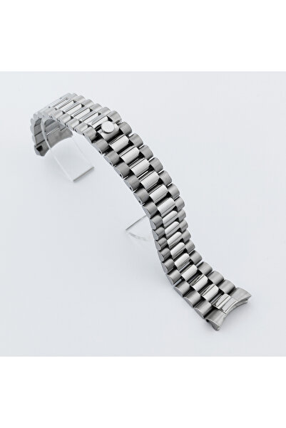 Choice 20 مم 1 سوار رئاسي فضي صلب من نيتون مقاس 20 مم مع قفل انزلاقي من الفول...