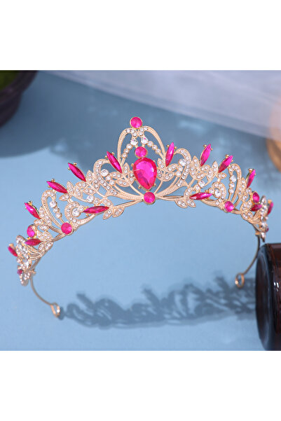 Choice Rose Red Bridal Headwear Gold-Colour Women's Full Of Classical Tempera...