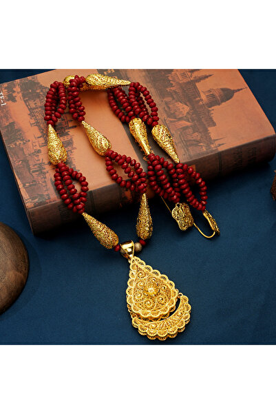 Choice نموذج 4 قلادة خرز فاخرة عرقية مطلية بالذهب مجوهرات زفاف جزائرية سلسلة ...