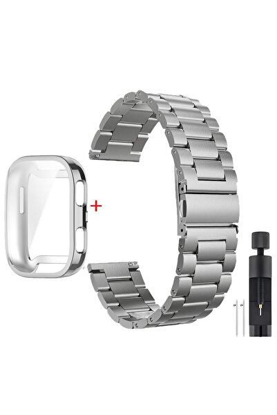 Choice لساعة Amazfit Bip 6 حزام معدني من التيتانيوم والفضي + جراب لساعة Bip 6...