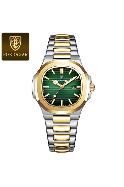 Choice 789 Gold Green Square Luxury Watch For Woman Waterproof Luminous Date ...