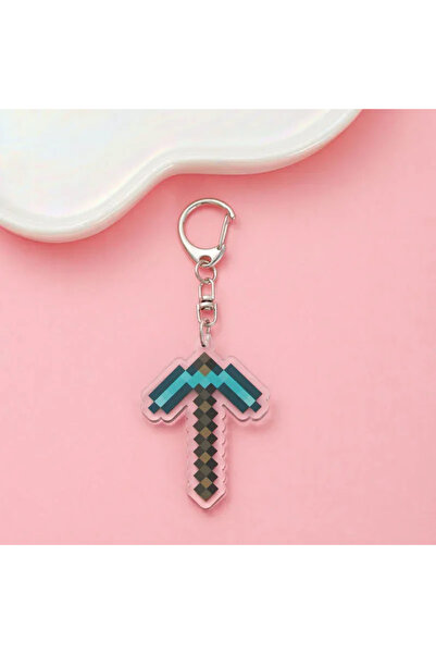 Miniso 5cm 7 Hot Game Totem of Undying Diamond Sword Eye of Enchanted Golden Keychain Pickaxe Model Toys..