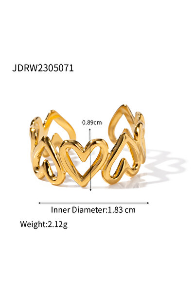 Choice JDRW2305071 خاتم يو وورلد شيك لوف هولو مفتوح للنساء مجوهرات من الفولاذ...