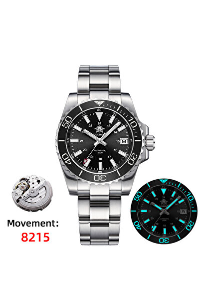 Choice Japan 8215 Black steel ADDIESDIVE Men's Diver's Watch 200m Sapphire Luminous Ceramic Bezel Men's Ana