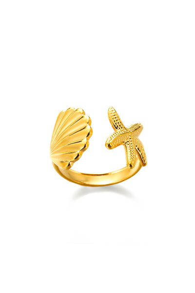 Choice خواتم مفتوحة من الفولاذ المقاوم للصدأ على شكل نجمة البحر JZ5744G قابلة...