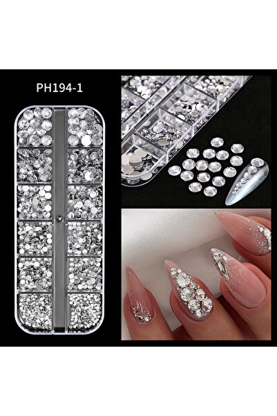 Choice PH194-1 12 شبكة من أحجار تزيين الأظافر الذهبية على شكل صدفة/حصان البحر...
