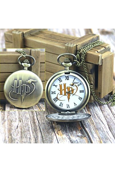 Choice ساعة جيب هوجورتس ريترو كوارتز قابلة للطي على شكل قلادة لص بني ذهبي للر...