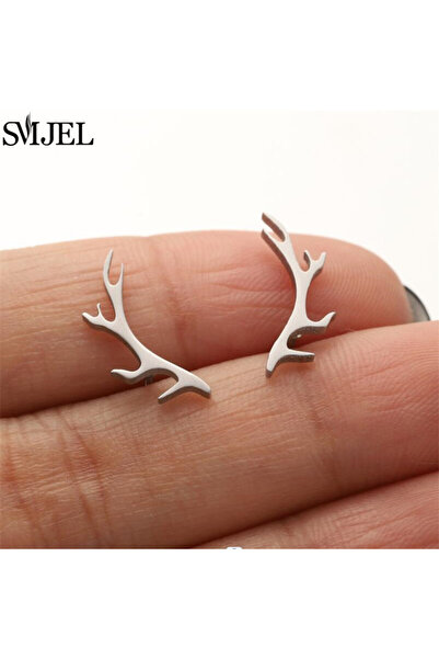 Choice أقراط أذن صغيرة من الفولاذ الفضي 664 SMJEL على شكل غزال لطيف على شكل رجل خبز الزنجبيل، أقراط أذن صغيرة على شكل ندفة ثلج