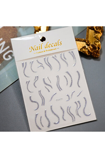 Choice NKS334-01-F07 قطعة واحدة من ملصقات فن الأظافر ثلاثية الأبعاد ذات الخطو...