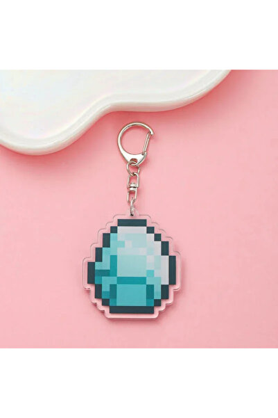 Miniso 5cm 22 Hot Game Totem of Undying Diamond Sword Eye of Enchanted Golden Keychain Pickaxe Model Toys.