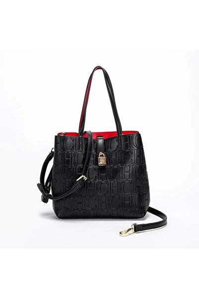 Ch chch New Luxury-Inspired Large-Capacity Embossed Shoulder Bag with Alphabet Pattern Design