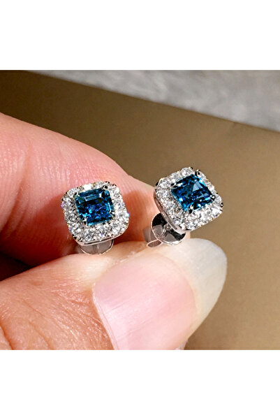 Choice E2527 Huitan Eternity Green CZ Stud Earrings for Women Gold Color Luxury Bride Wedding Earrings Eleg