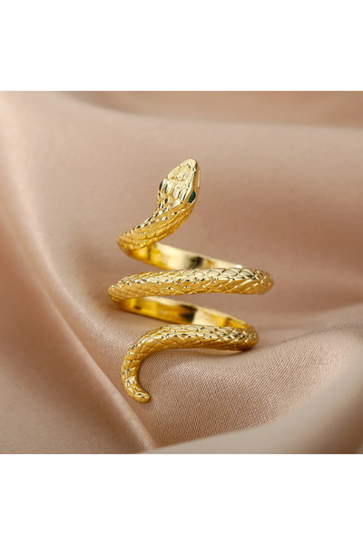 Choice خواتم ثعبان من الفولاذ المقاوم للصدأ قابلة للتغيير الحجم JZ2818G-1 للن...