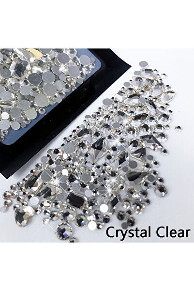 Choice ZD114-1 1Bag 3D AB/Clear Mixed-Shaped Round Nail Art Charms Sparkly Fl...