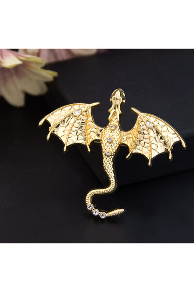 Choice دبوس تنين طائر ذهبي أنيق للنساء، NVS777BR009gold، على شكل طائر تيروصور...