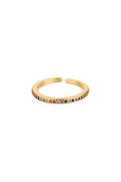 Choice خواتم JZ4042G-6 صغيرة الحجم من الزركون الأخضر للنساء من الفولاذ المقاو...