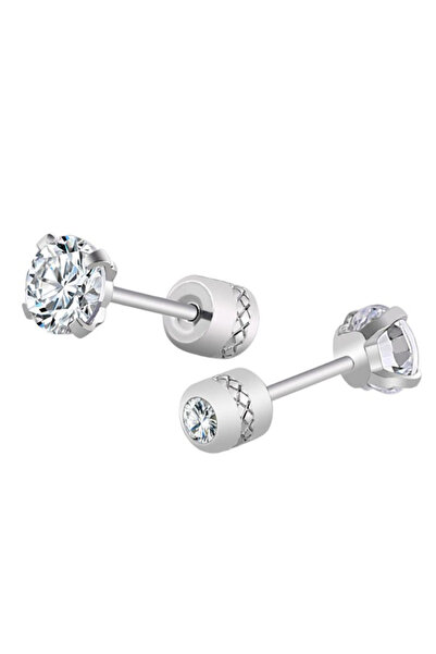 Choice 5mm Silver 1Pair Stainless Steel Crystals Stud Earrings For Men Women ...