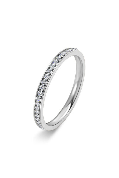 Choice 6 كما في الصورة خاتم فضي اللون 2 مم من الزركونيا المكعبة للنساء ذهبي ا...