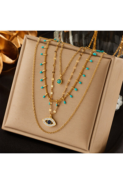 Choice قلادة N1760 DIEYURO من الفولاذ المقاوم للصدأ 316L، متعددة الطبقات، مرص...