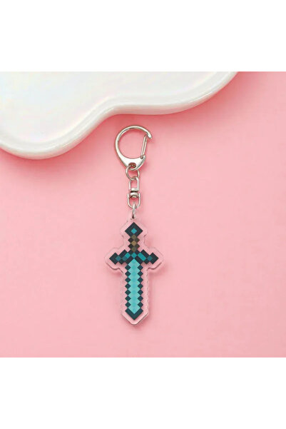 Miniso 5cm 23 Hot Game Totem of Undying Diamond Sword Eye of Enchanted Golden Keychain Pickaxe Model Toys.