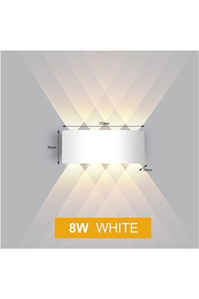 AFN مصباح حائط خارجي مقاوم للماء باللون الأبيض بقوة 8 وات