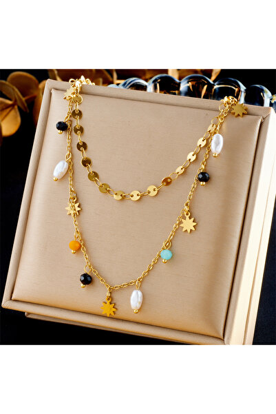 Choice N2767 DIEYURO 316L قلادة لؤلؤة هندسية من الفولاذ المقاوم للصدأ بتصميم ...