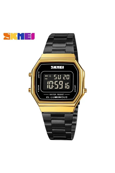 Skmei GoldBlack 1647 Casual Simple Mens Wristwatches Stainless Steel Band Waterproof Watch Men reloj homb