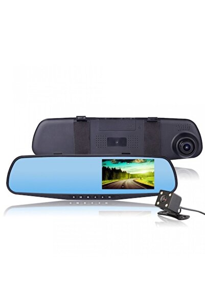 Boxely Oglindă retrovizoare cu cameră față/spate, Full HD 1080p, vedere nocturnă, ușor de instalat, neagră